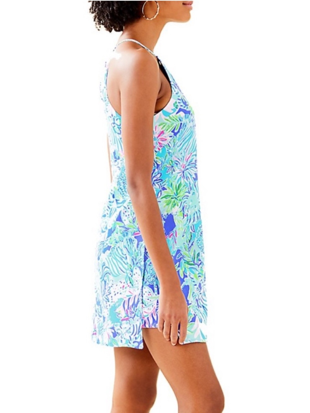 NEW Lilly Pulitzer Pearl Romper Coastal Blue Lion Around Halter Dress Sz 4 - Picture 2 of 9
